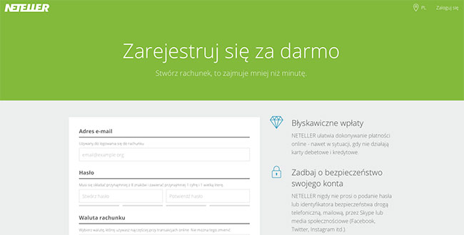 Rejestracja Neteller